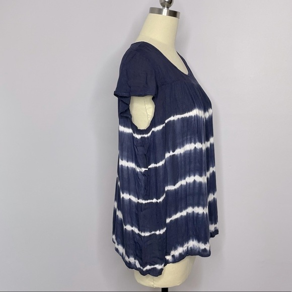 Vicinity Short Sleeve Tie Dye Top- Navy L - Picture 4 of 9